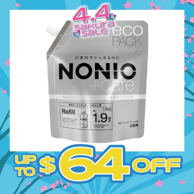 NONIO - +Care Whitening Anti Bacterial Mouthwash Refill Pack (Fresh White Mint) Kill 99.9% Of Bacteria That Causes Bad Breath, For Long Lasting Fresh Breath, Prevent Cavities 950ml