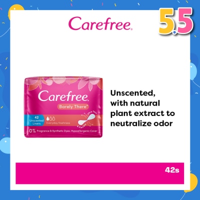 CAREFREE Barely There Unscented Panty Liners 42s