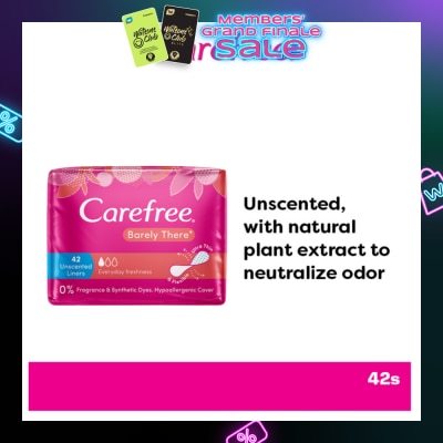 CAREFREE Barely There Unscented Panty Liners 42s