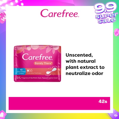 CAREFREE Barely There Unscented Panty Liners 42s