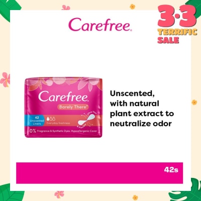 CAREFREE Barely There Unscented Panty Liners 42s