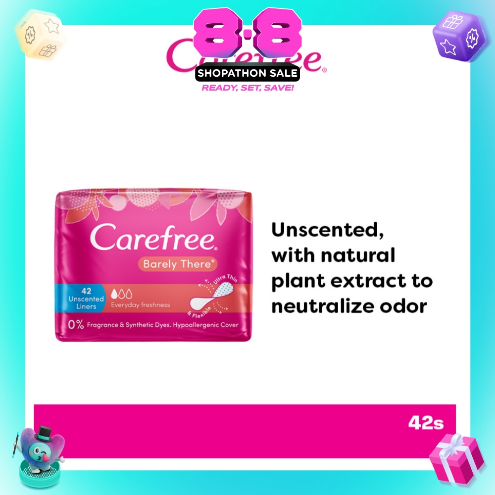 Barely There Unscented Panty Liners 42s