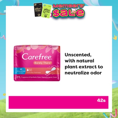 CAREFREE - Barely There Unscented Panty Liners 42s
