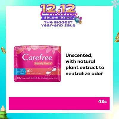CAREFREE Barely There Unscented Panty Liners 42s