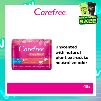 CAREFREE Barely There Unscented Panty Liners 42s
