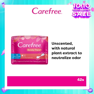 CAREFREE Barely There Unscented Panty Liners 42s