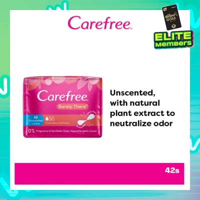 CAREFREE Barely There Unscented Panty Liners 42s