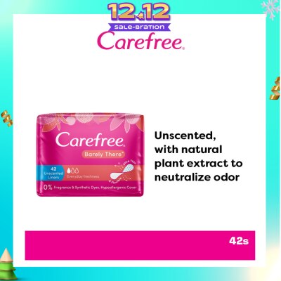 CAREFREE Barely There Unscented Panty Liners 42s