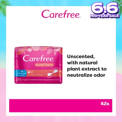 CAREFREE Barely There Unscented Panty Liners 42s