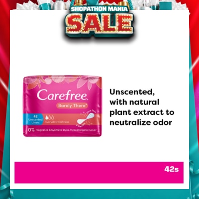 CAREFREE - Barely There Unscented Panty Liners 42s
