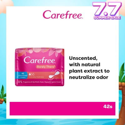 CAREFREE Barely There Unscented Panty Liners 42s