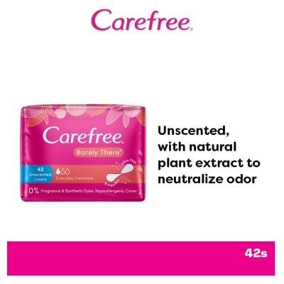 CAREFREE Barely There Unscented Panty Liners 42s