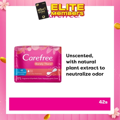 CAREFREE Barely There Unscented Panty Liners 42s