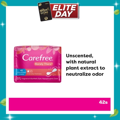 CAREFREE Barely There Unscented Panty Liners 42s image