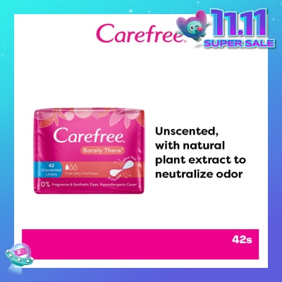 CAREFREE Barely There Unscented Panty Liners 42s