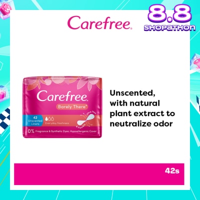 CAREFREE Barely There Unscented Panty Liners 42s