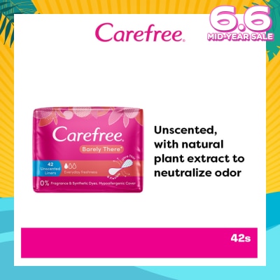 CAREFREE Barely There Unscented Panty Liners 42s