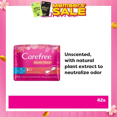 CAREFREE Barely There Unscented Panty Liners 42s