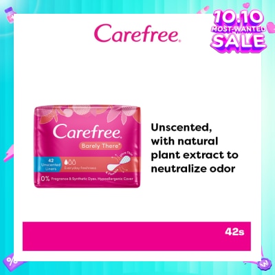 CAREFREE Barely There Unscented Panty Liners 42s