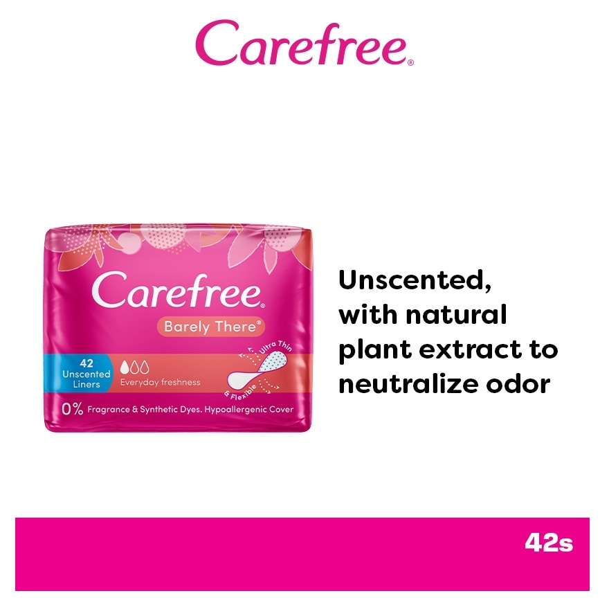 Barely There Unscented Panty Liners 42s