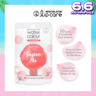 MENTHOLATUM LIP Water Colour SuperMe Lip Balm Charming Red 3g