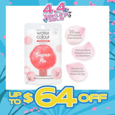 MENTHOLATUM LIP - Water Colour SuperMe Lip Balm Charming Red 3g (Expiry: Jun`2026)