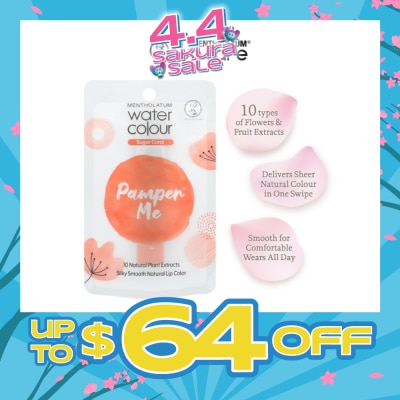 MENTHOLATUM LIP - Water Colour PamprMe Lip Balm Sugar Coral 3g (Expiry: Jun`2026)