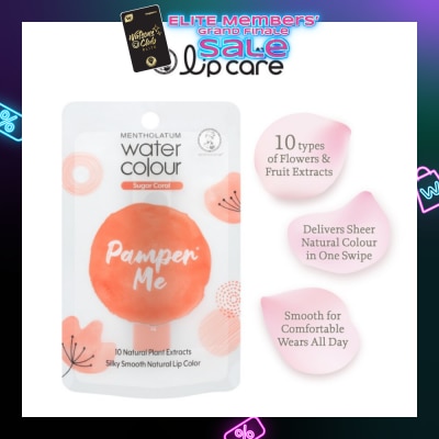 MENTHOLATUM LIP Water Colour PamprMe Lip Balm Sugar Coral 3g (Expiry: Jun`2026)