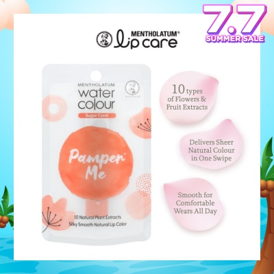 MENTHOLATUM LIP Water Colour PamprMe Lip Balm Sugar Coral 3g