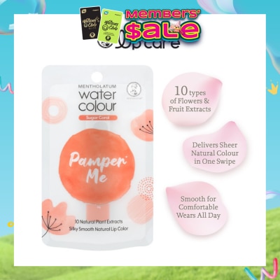MENTHOLATUM LIP - Water Colour PamprMe Lip Balm Sugar Coral 3g (Expiry: Jun`2026)