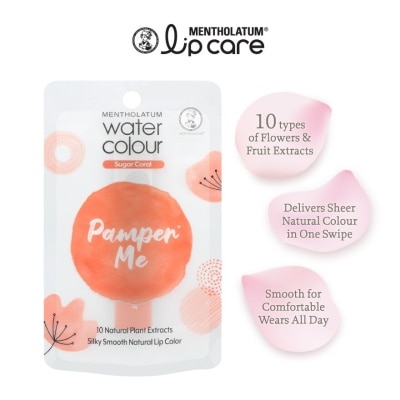 MENTHOLATUM LIP Water Colour PamprMe Lip Balm Sugar Coral 3g