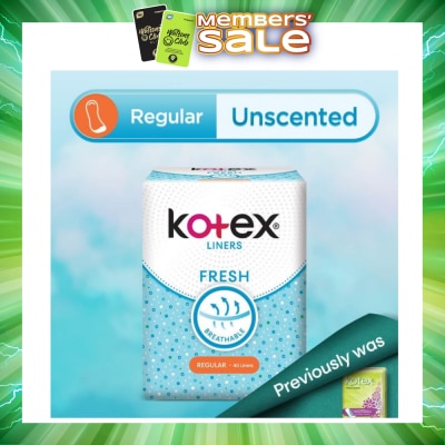 KOTEX - Kotex Fresh Panty Liner Regular Unscented 40s