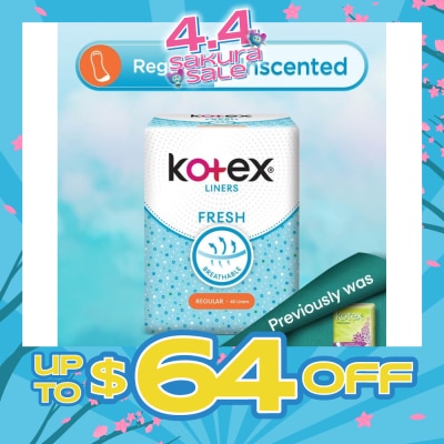 KOTEX - Kotex Fresh Panty Liner Regular Unscented 40s