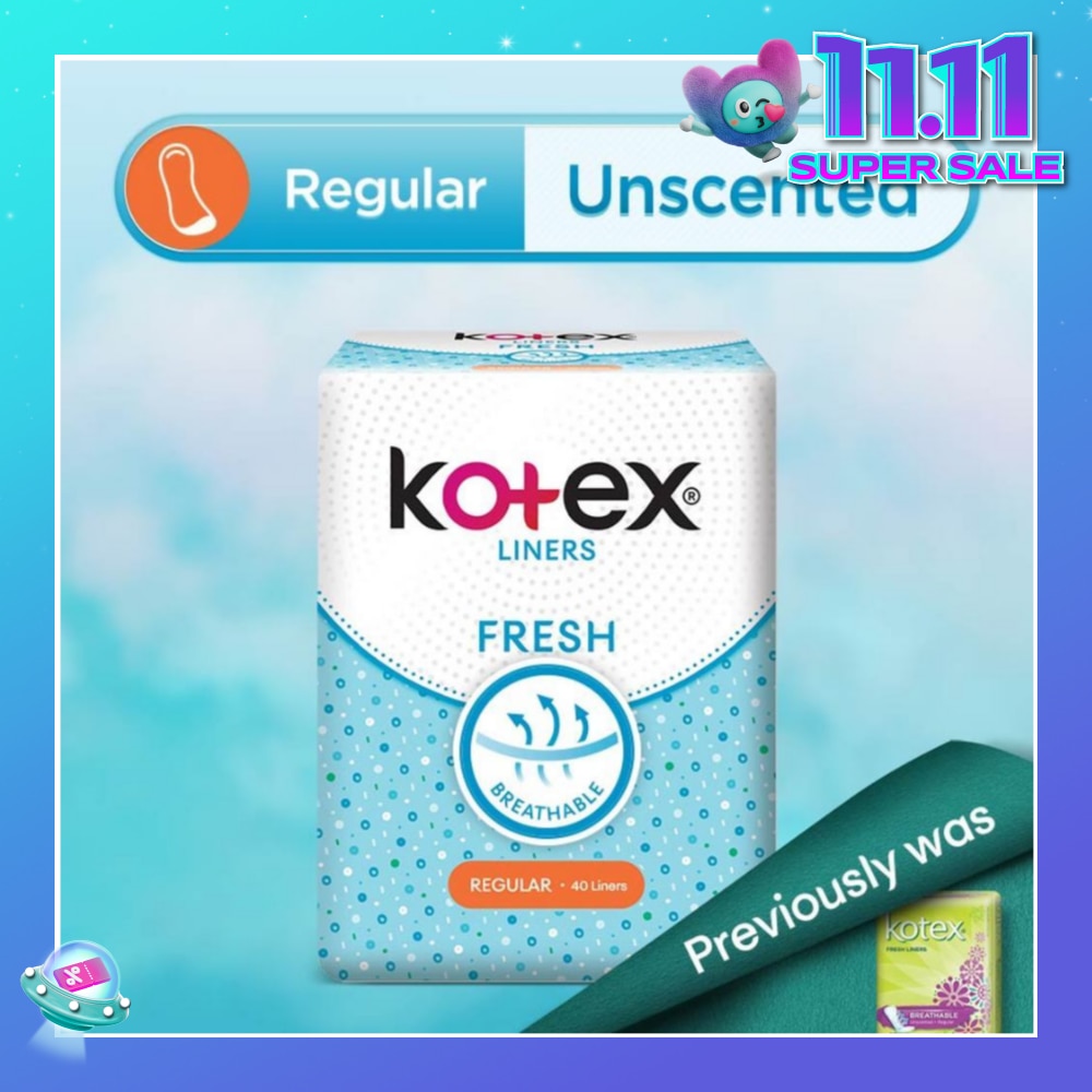 Kotex Fresh Panty Liner Regular Unscented 40s