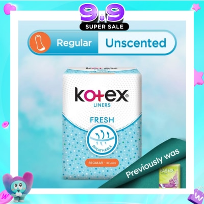 KOTEX - Kotex Fresh Panty Liner Regular Unscented 40s image