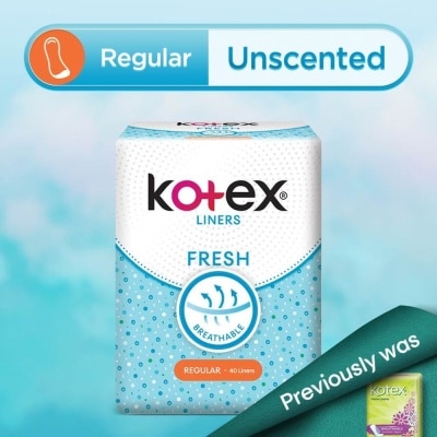 KOTEX Kotex Fresh Panty Liner Regular Unscented 40s