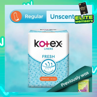 KOTEX Kotex Fresh Panty Liner Regular Unscented 40s