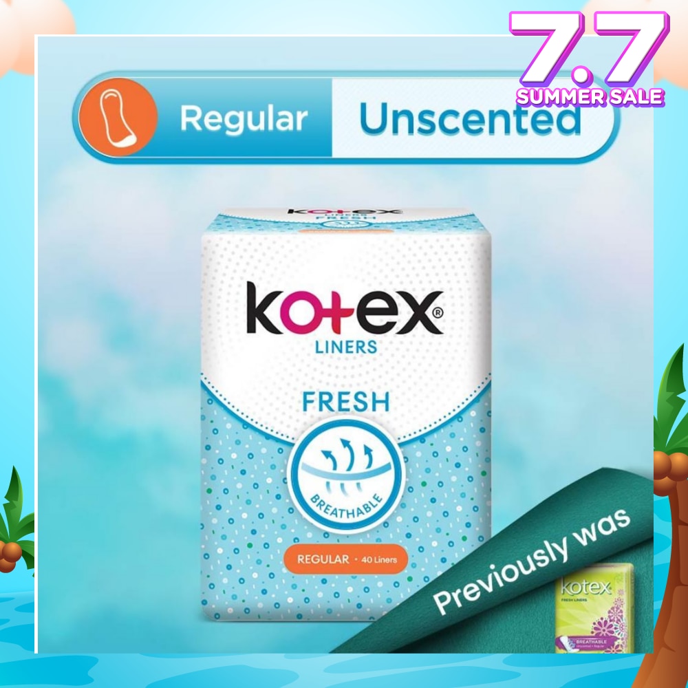Kotex Fresh Panty Liner Regular Unscented 40s