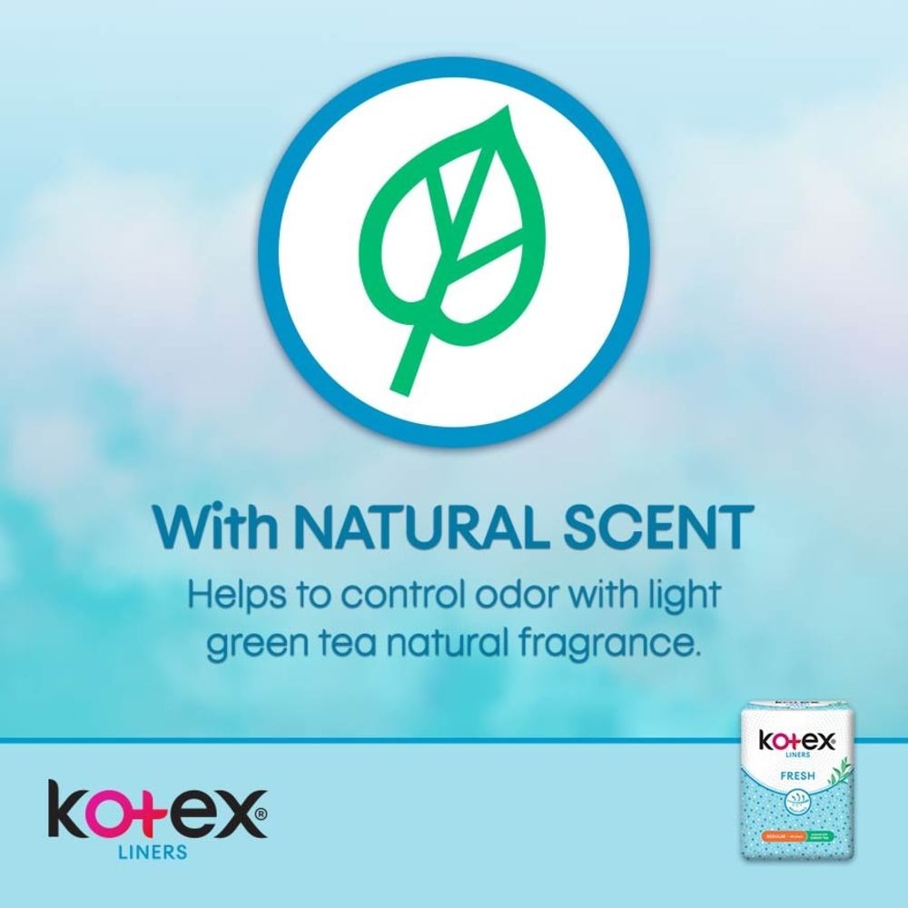 Kotex Fresh Panty Liner Regular Green Tea Scented 40s