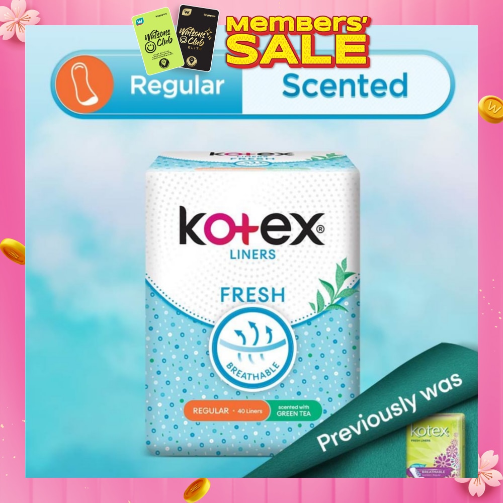 Kotex Fresh Panty Liner Regular Green Tea Scented 40s