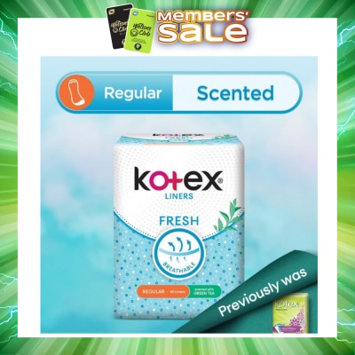 KOTEX - Kotex Fresh Panty Liner Regular Green Tea Scented 40s
