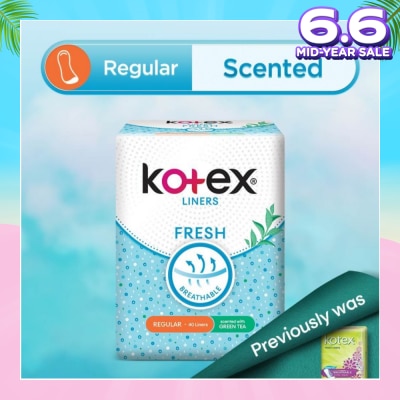 KOTEX Kotex Fresh Panty Liner Regular Green Tea Scented 40s