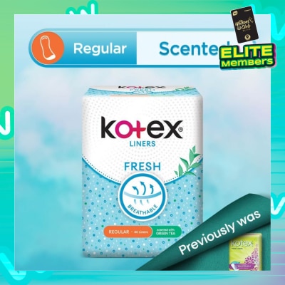 KOTEX Kotex Fresh Panty Liner Regular Green Tea Scented 40s