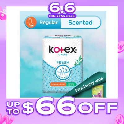 KOTEX - Kotex Fresh Panty Liner Regular Green Tea Scented 40s