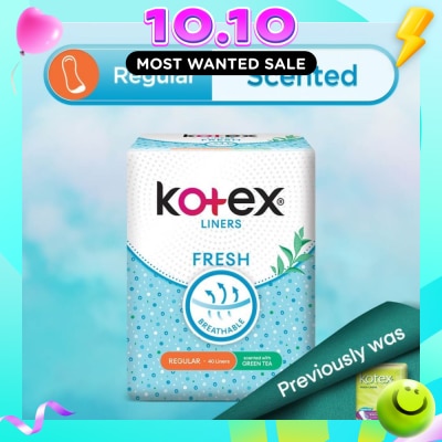KOTEX Kotex Fresh Panty Liner Regular Green Tea Scented 40s image