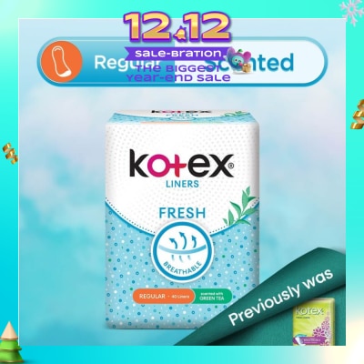 KOTEX Kotex Fresh Panty Liner Regular Green Tea Scented 40s