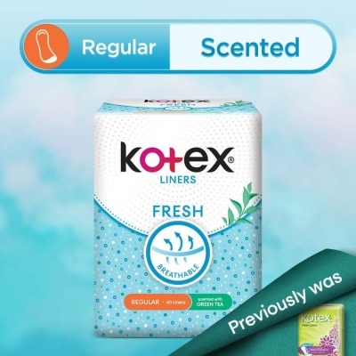 KOTEX Kotex Fresh Panty Liner Regular Green Tea Scented 40s