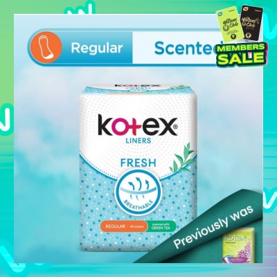 KOTEX Kotex Fresh Panty Liner Regular Green Tea Scented 40s