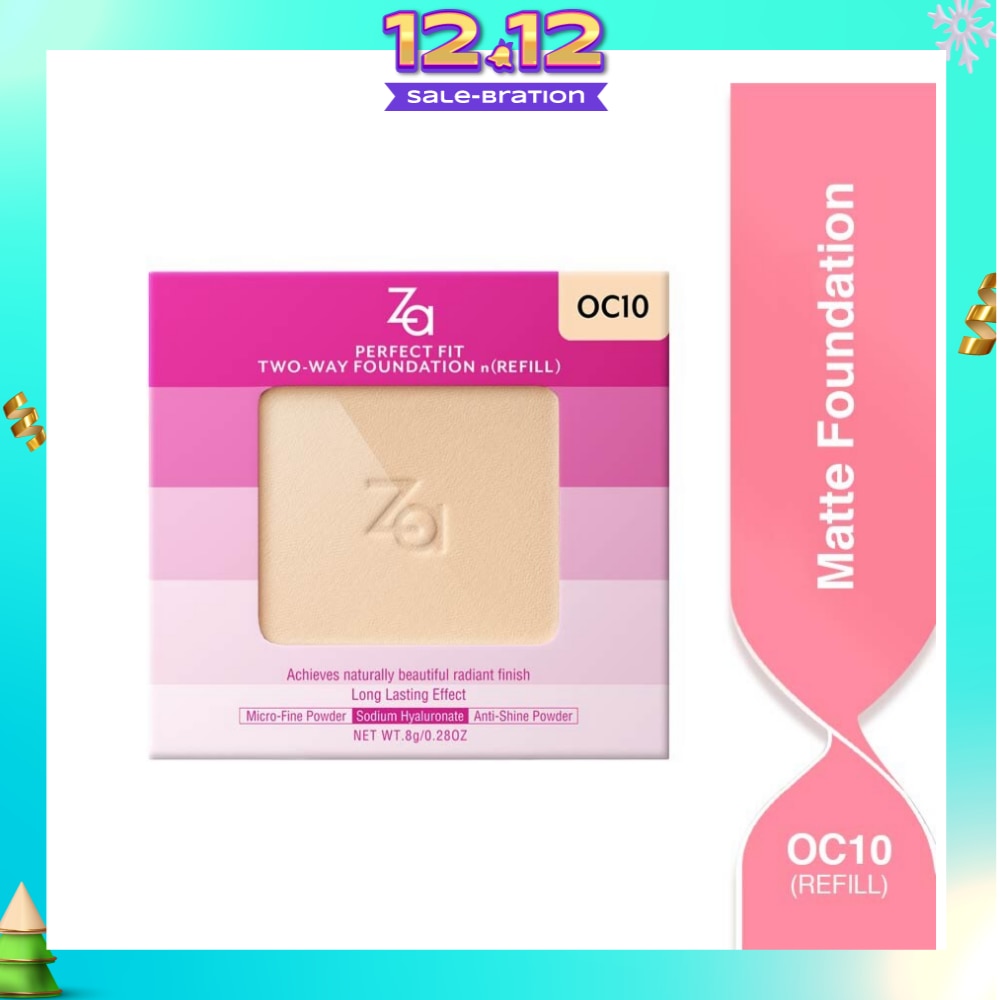 Perfect Fit Two Way Foundation n(Refill) Oc10, Softly Hide Pores, Minimizes The Appearance Of Pores, Uneven Skin Tone And Dullness 8g