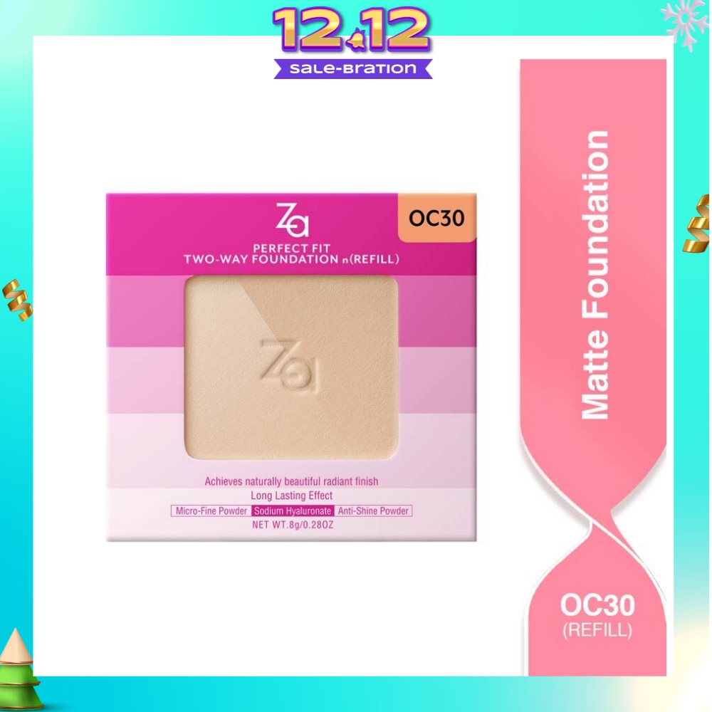 Perfect Fit Two Way Foundation n(Refill) Oc30, Softly Hide Pores, Minimizes The Appearance Of Pores, Uneven Skin Tone And Dullness 8g